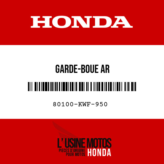 image de 80100-KWF-950 GARDE-BOUE AR