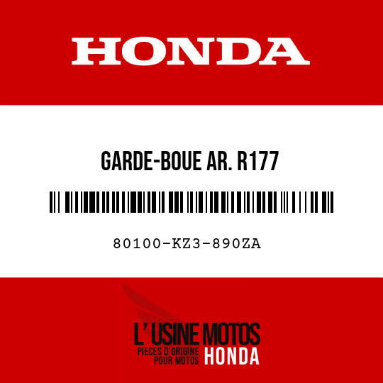 image de 80100-KZ3-890ZA GARDE-BOUE AR. R177 