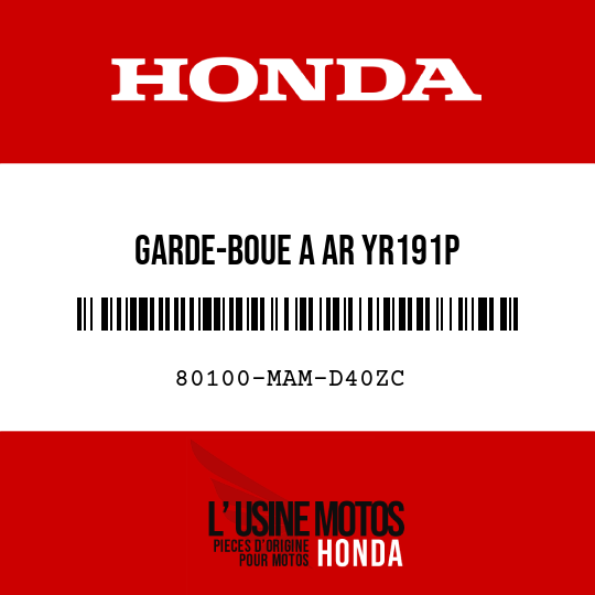 image de 80100-MAM-D40ZC GARDE-BOUE A AR YR191P 