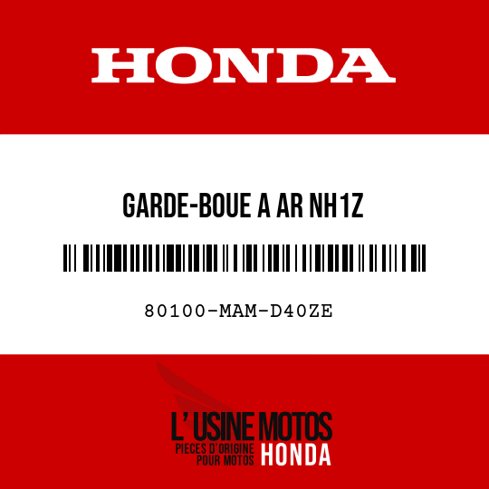 image de 80100-MAM-D40ZE GARDE-BOUE A AR NH1Z 