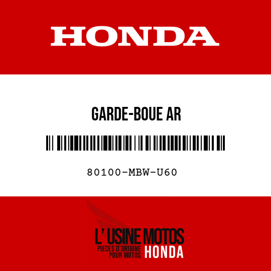 image de 80100-MBW-U60 GARDE-BOUE AR