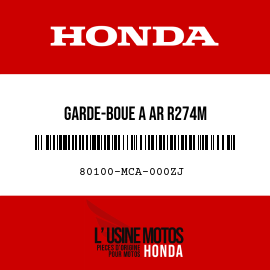 image de 80100-MCA-000ZJ GARDE-BOUE A AR R274M 