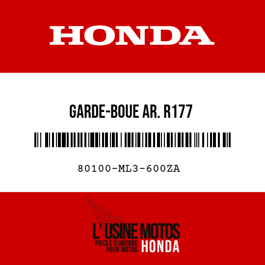 image de 80100-ML3-600ZA GARDE-BOUE AR. R177 