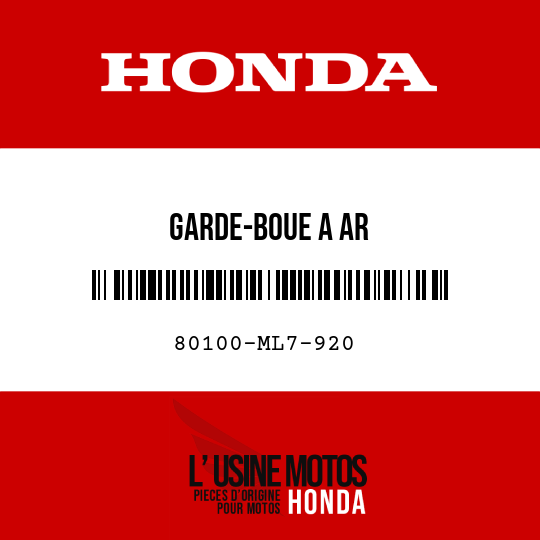 image de 80100-ML7-920 GARDE-BOUE A AR