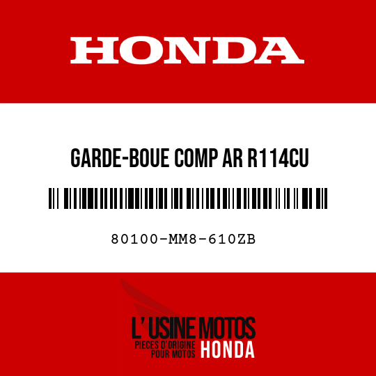 image de 80100-MM8-610ZB GARDE-BOUE COMP AR R114CU 