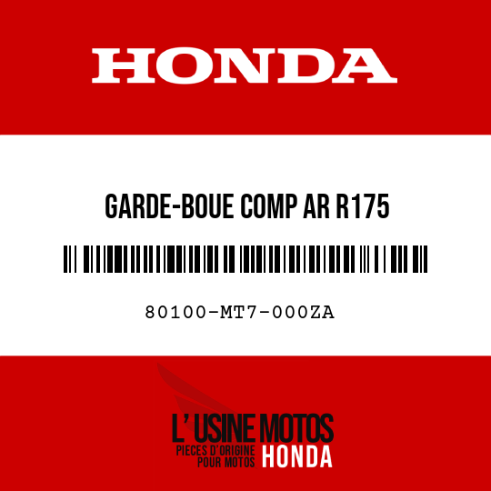 image de 80100-MT7-000ZA GARDE-BOUE COMP AR R175 