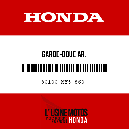 image de 80100-MY5-860 GARDE-BOUE AR.