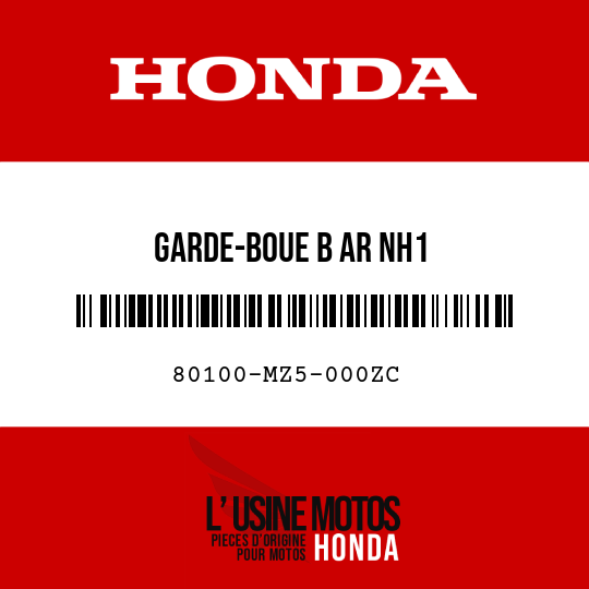 image de 80100-MZ5-000ZC GARDE-BOUE B AR NH1