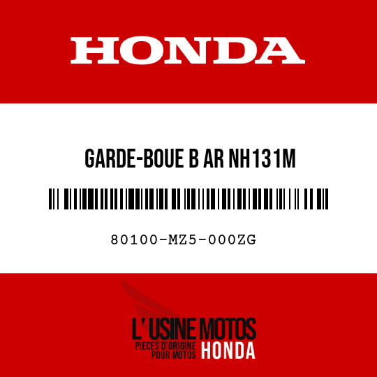 image de 80100-MZ5-000ZG GARDE-BOUE B AR NH131M