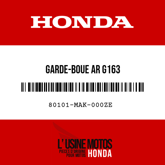 image de 80101-MAK-000ZE GARDE-BOUE AR G163 