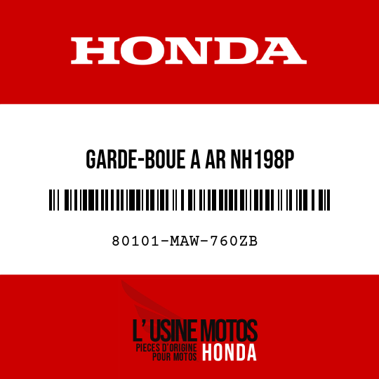 image de 80101-MAW-760ZB GARDE-BOUE A AR NH198P 