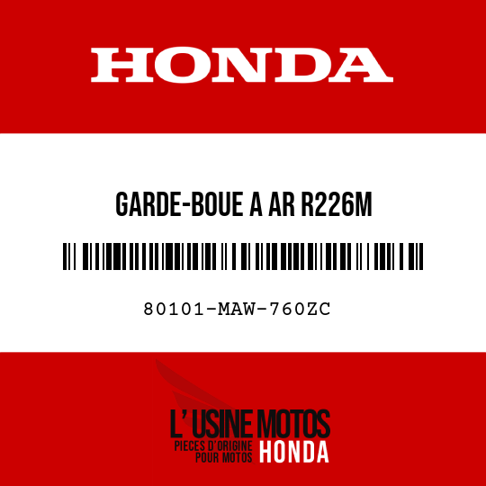 image de 80101-MAW-760ZC GARDE-BOUE A AR R226M 