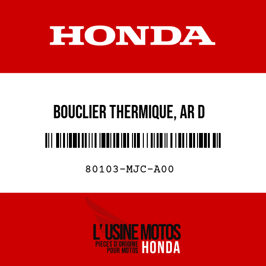 image de 80103-MJC-A00 BOUCLIER THERMIQUE, AR D