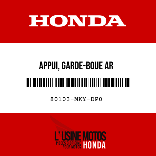 image de 80103-MKY-DP0 APPUI, GARDE-BOUE AR
