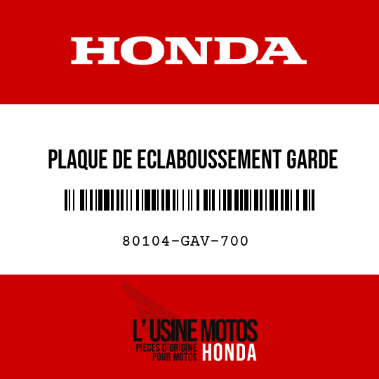 image de 80104-GAV-700 PLAQUE DE ECLABOUSSEMENT GARDE