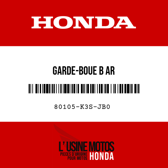 image de 80105-K3S-JB0 GARDE-BOUE B AR