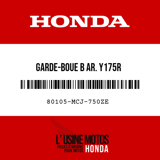 image de 80105-MCJ-750ZE GARDE-BOUE B AR. Y175R 