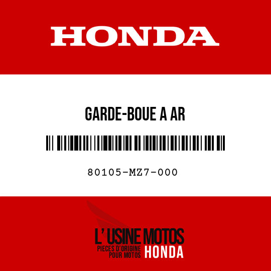 image de 80105-MZ7-000 GARDE-BOUE A AR