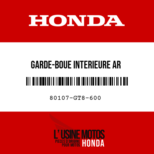 image de 80107-GT8-600 GARDE-BOUE INTERIEURE AR