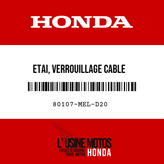 image de 80107-MEL-D20 ETAI, VERROUILLAGE CABLE