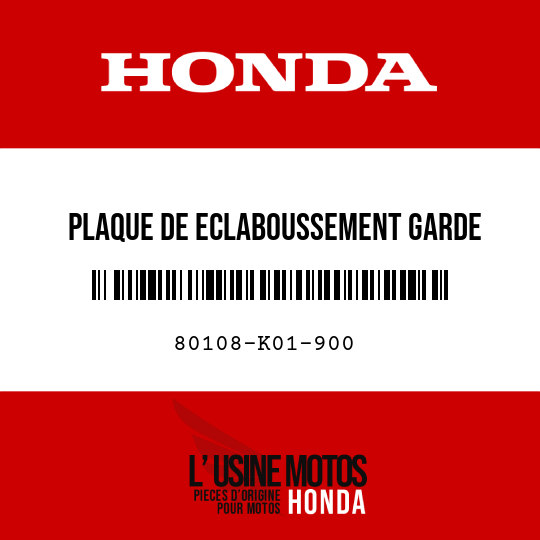 image de 80108-K01-900 PLAQUE DE ECLABOUSSEMENT GARDE