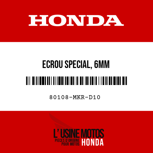 image de 80108-MKR-D10 ECROU SPECIAL, 6MM