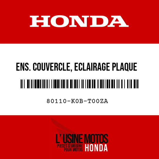 image de 80110-K0B-T00ZA ENS. COUVERCLE, ECLAIRAGE PLAQUE (WL) TYPE1