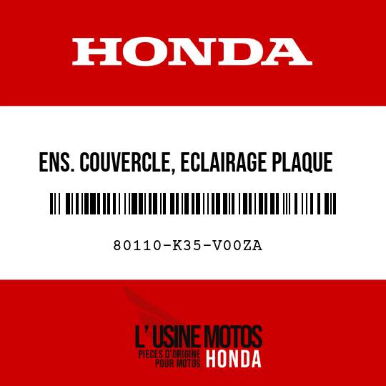 image de 80110-K35-V00ZA ENS. COUVERCLE, ECLAIRAGE PLAQUE (WL) NH1