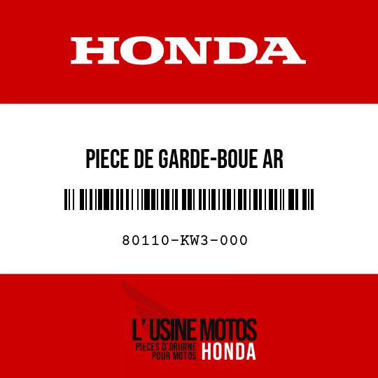 image de 80110-KW3-000 PIECE DE GARDE-BOUE AR