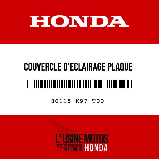 image de 80115-K97-T00 COUVERCLE D'ECLAIRAGE PLAQUE