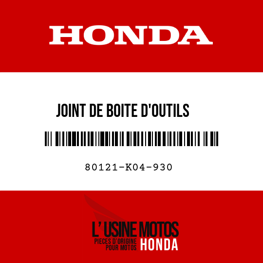 image de 80121-K04-930 JOINT DE BOITE D'OUTILS