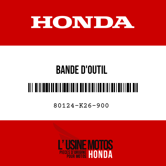 image de 80124-K26-900 BANDE D'OUTIL
