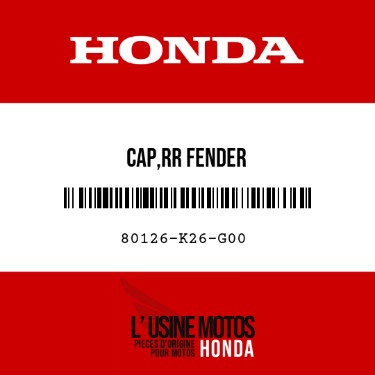 image de 80126-K26-G00 CAP,RR FENDER
