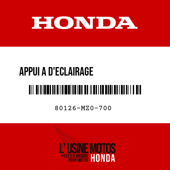 image de 80126-MZ0-700 APPUI A D'ECLAIRAGE             IMMATRICULATION