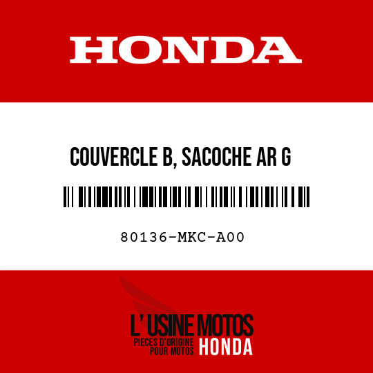 image de 80136-MKC-A00 COUVERCLE B, SACOCHE AR G