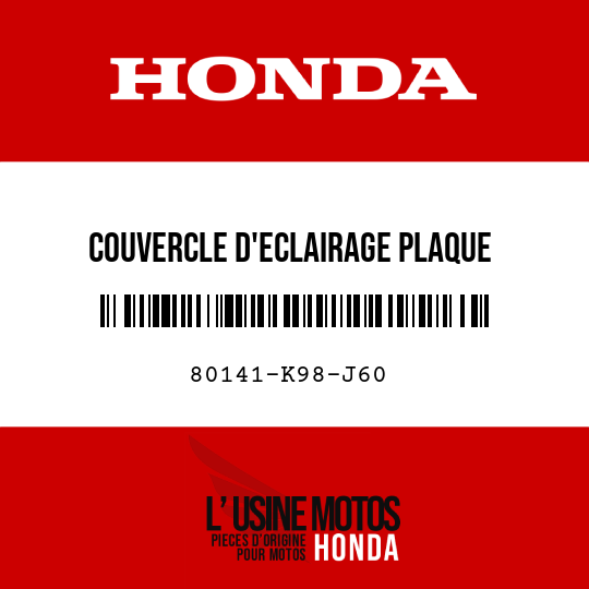 image de 80141-K98-J60 COUVERCLE D'ECLAIRAGE PLAQUE