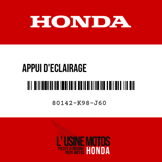 image de 80142-K98-J60 APPUI D'ECLAIRAGE             IMMATRICULATION