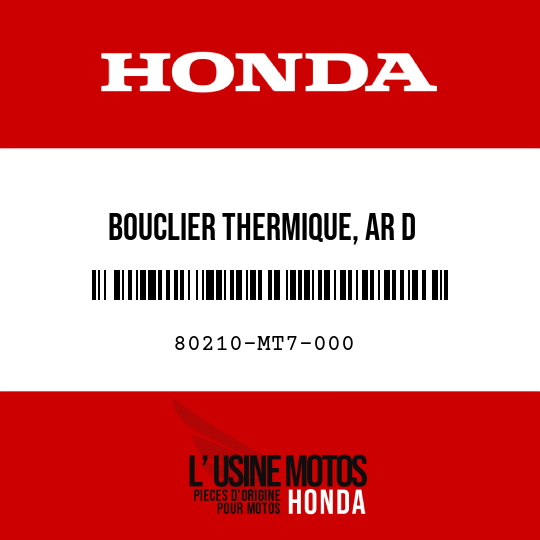 image de 80210-MT7-000 BOUCLIER THERMIQUE, AR D