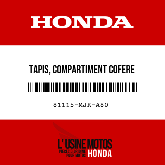 image de 81115-MJK-A80 TAPIS, COMPARTIMENT COFERE