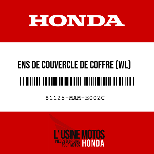 image de 81125-MAM-E00ZC ENS DE COUVERCLE DE COFFRE (WL) TYPE10 