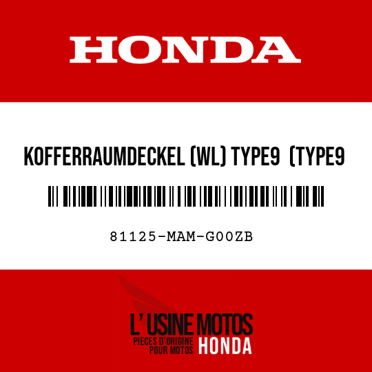 image de 81125-MAM-G00ZB KOFFERRAUMDECKEL (WL) TYPE9  (TYPE9 )