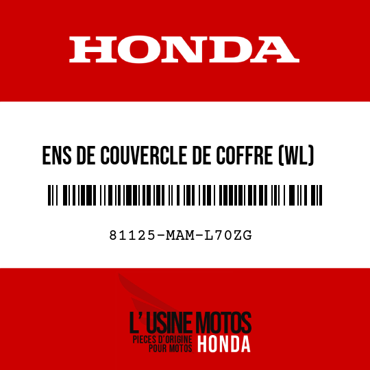 image de 81125-MAM-L70ZG ENS DE COUVERCLE DE COFFRE (WL) TYPE15 