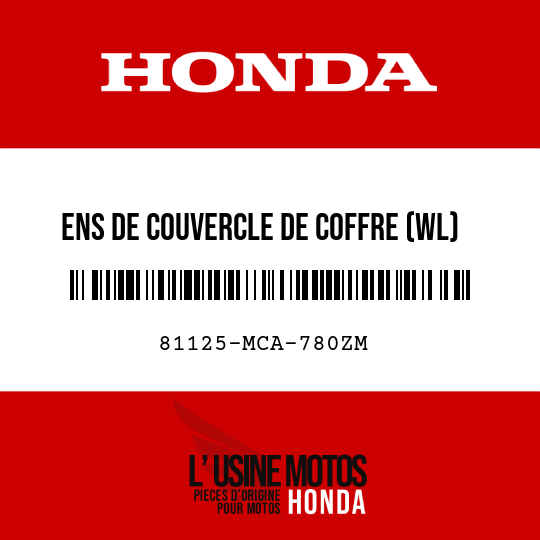 image de 81125-MCA-780ZM ENS DE COUVERCLE DE COFFRE (WL) R259P 