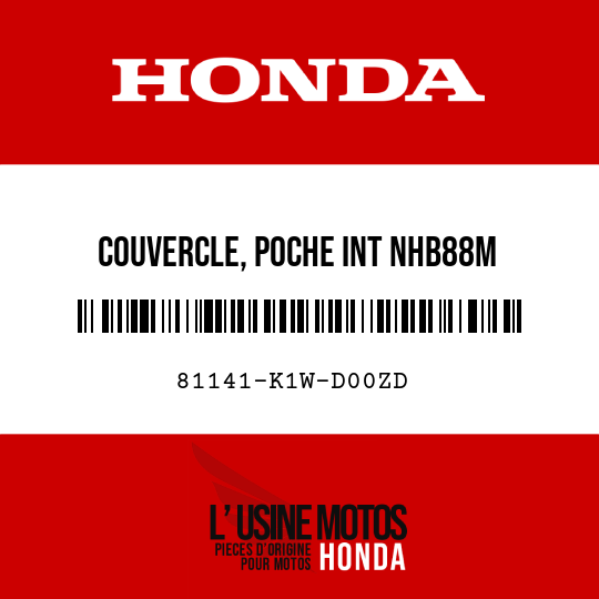 image de 81141-K1W-D00ZD COUVERCLE, POCHE INT NHB88M