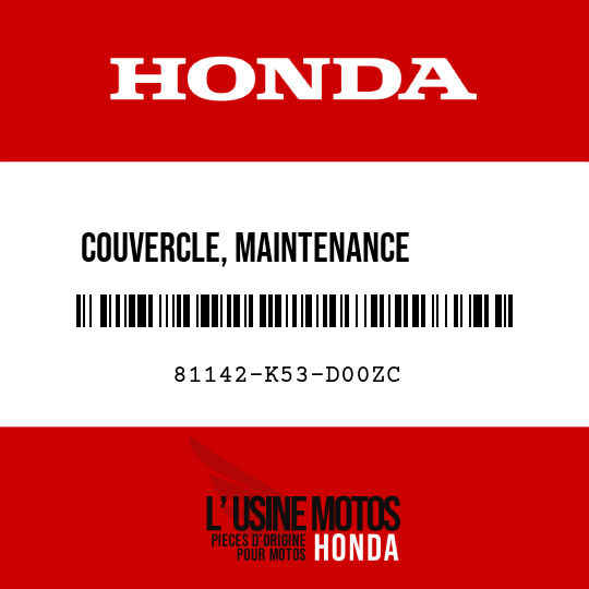 image de 81142-K53-D00ZC COUVERCLE, MAINTENANCE        D'AMPOULE D NH312M