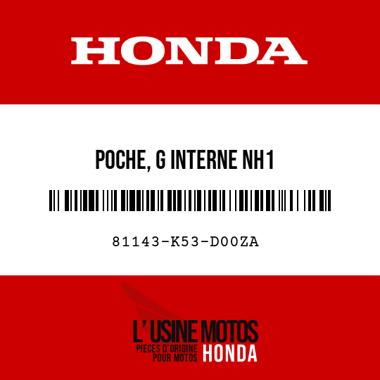 image de 81143-K53-D00ZA POCHE, G INTERNE NH1