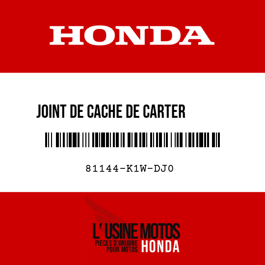 image de 81144-K1W-DJ0 JOINT DE CACHE DE CARTER      INTERIEUR