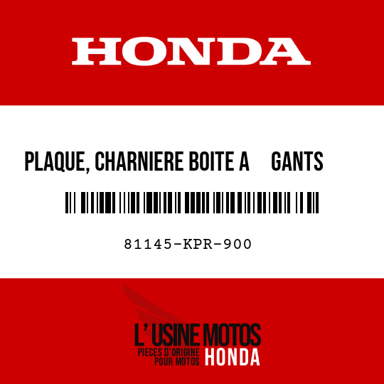 image de 81145-KPR-900 PLAQUE, CHARNIERE BOITE A     GANTS