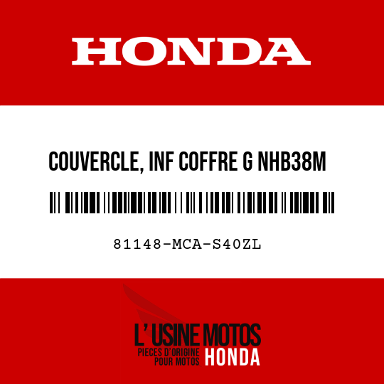 image de 81148-MCA-S40ZL COUVERCLE, INF COFFRE G NHB38M
