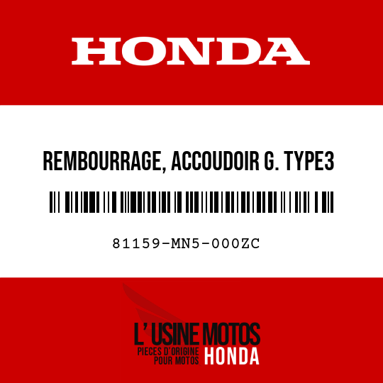 image de 81159-MN5-000ZC REMBOURRAGE, ACCOUDOIR G. TYPE3 (R58L)